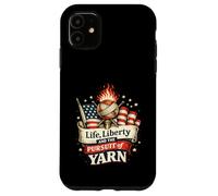 Crocheter Knitter Liberty and The Pursuit of Yarn Lover Coque pour iPhone 11