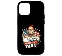 Crocheter Knitter Liberty and The Pursuit of Yarn Lover Coque pour iPhone 12/12 Pro