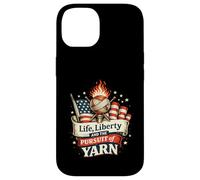 Crocheter Knitter Liberty and The Pursuit of Yarn Lover Coque pour iPhone 14