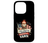 Crocheter Knitter Liberty and The Pursuit of Yarn Lover Coque pour iPhone 14 Pro