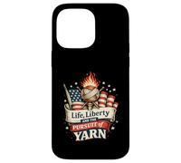 Crocheter Knitter Liberty and The Pursuit of Yarn Lover Coque pour iPhone 14 Pro Max