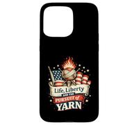 Crocheter Knitter Liberty and The Pursuit of Yarn Lover Coque pour iPhone 15 Pro Max