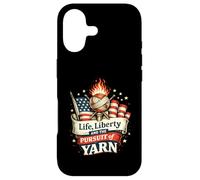 Crocheter Knitter Liberty and The Pursuit of Yarn Lover Coque pour iPhone 17