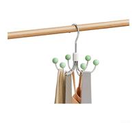 Crochets à 6 griffes à 360 degrés pour organiseur de placard, maximisant l'espace vertical avec perles en bois lisses et design robuste pour une utilisation à long terme (vert)