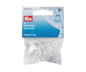 Crochets à clips transparents 10 mm pour rideaux - Prym 526401