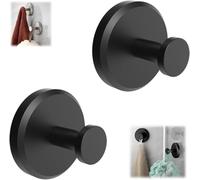 Crochets à ventouse pour couronnes sur verre, support de couronne à ventouse pour porte en verre, crochets à ventouse pour douche, salle de bain, serviettes suspendues (noir)