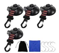 Crochets à ventouse puissants, ventouses robustes | Lot de 4 ventouses à vide haute performance avec crochets | Accessoires de bâche de camping en plein air, polyvalents pour tentes, bâches, parasols