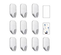 Crochets adhésif forts 3M pour murs, Crochets autocollants pour serviettes et vêtements, Crochets métalliques pour le rangement de la cuisine et de la salle de bain, Paquet de 10