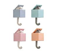 Crochets Adhésifs Mignons en Forme de Chat pour Décoration de Pièce Créative, Utilitaire Mural pour écharpe, Serviette BS/4,13 X 1,97 X 1,77 Pouces, pour Salon (4PCS) (4PCS)