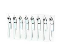 Crochets autocollants en forme de poisson argenté artificiel, matériaux de fixation pour poisson-appât, banderoles d'épaule, poisson-appât, banderoles d'épaule, hameçon en aluminium artificiel