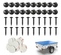 Crochets Boutons De Fixation, Fixation Plastique, 20 Pièces Crochet De Bâche Ronds, Crochet Remorque, Attache Remorque Voiture, Crochet Ridelle Remorque, Fixation Bache, Crochet pour Remorque