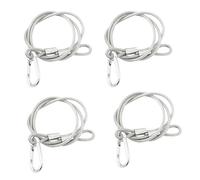 Crochets Câble de Sécurité en Acier, Yueser 4 pièces Safety Rope en Acier Inoxydable Câbles Antivol avec Boucle pour Suspendus DJ Éclairage de Scène Lumière de Fête Lumière, Verrou de Vélo