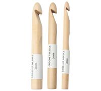 Crochets - Crochets ergonomiques, kit de démarrage pour tricot | Aiguilles à crochet en bois 15/20/25 mm avec étui, ensembles de crochets pour débutants, énormes gros crochets pour projets de tapis au
