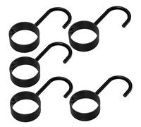Crochets d'anneau de 5pcs pour Tige de 32 mm, Crochets Tige Placard en Acier Inoxydable, J pour Suspendre des vis, Bague Polyvalente pour vêtements, Rideau, Pot, Rideau