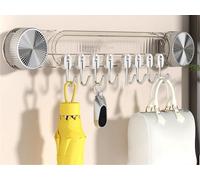 Crochets D'aspiration en Ligne Muraux Durables, sans Perforation, Forte Adhérence, Support Mural, Spatule Murale Étanche Et Robuste, Conception À Coins Arrondis Épais(Silver)