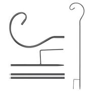 Crochets de berger d'extérieur | 61,5 cm de hauteur réglable pour mangeoire à oiseaux - Grands crochets de berger pour l'extérieur - pour jardin, nichoir à oiseaux, carillon éolien, lampe solaire