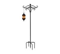 Crochets de Berger Doubles pour extérieur - Mangeoire à Oiseaux, Support en Fer | Système de Crochets métalliques réglables, Base Robuste à Cinq Branches pour Suspension de Lanterne, Carillon, Panier