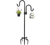 Crochets De Berger Pour Jardin,193cm Double Crochet De Jardin,5 Brochs,MÉTal Pour Mangeoire Oiseaux Exterieur, Pour Nichoirs, LumiÈRes De Noël, Boules De Fleurs, Plantes Et DÉCorations De Noël