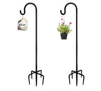 Crochets De Berger Pour Jardin 2PCS,152cm 5 Brochs,MÉTal Pour Mangeoire Oiseaux Exterieur,Berger Avec Crochets Pour Nichoirs, LumiÈRes De Noël, Boules De Fleurs, Plantes Et DÉCorations De Noël