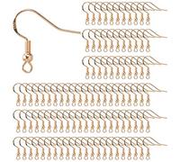 Crochets de Boucle d'Oreilles 100 Pieces Crochets Oreille Argent Sterling 925 avec Boule Ressort pour DIY Fabrication de Bijoux KC Plaqué Or