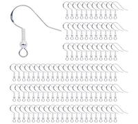 Crochets de Boucle d'Oreilles 100 Pieces Crochets Oreille Argent Sterling 925 Placage d'argent avec Boule Ressort pour DIY Fabrication de Bijoux