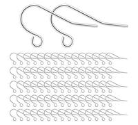 Crochets de Boucle d'Oreilles Crochets Oreille Argent Sterling 925 pour DIY Fabrication de Bijoux 300 Pieces, Argent