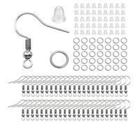 Crochets de boucles d ' oreilles hypoallergéniques, kit de fournitures de fabrication avec fils d ' oreille, crochets à poisson, pour bijoux de bricolage, hypoallergéniques pour adultes professionnels