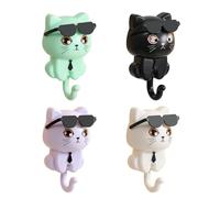 Crochets De Chat De Dessin Animé 4 Pièces, Crochets Créatifs Mignons, Crochets Ménagers, Crochets Décoratifs, Patères