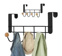 Crochets de cintre de porte au-dessus de la porte | Rack d'économie d'espace robuste | Cintre en couche métallique résistant à la rouille avec bords lisses pour vêtements, sacs et serviettes |