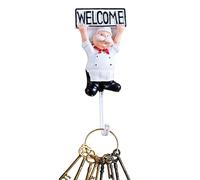 Crochets de cuisine du chef - décor mural de cuisinier français, mignonnes cintres autonomes | Ensemble de crochet utilitaire adhésif pour le rangement de la cuisine, support mural d'entrée, porte-man