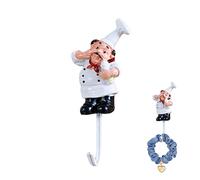 Crochets de cuisine Set - Adorable chef Crochets muraux adhésifs, crochet utilitaire auto-adhésif durable | Jolie esthétique sans drive fiable chose décorative pour les serviettes, les tabliers et l'o