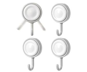 Crochets de douche autocollants - Crochets muraux rotatifs de 7,5 cm - Cintres adhésifs robustes pour salle de bain, cuisine et chambre à coucher - Articulation pivotante peu encombrante pour une