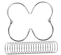 Crochets de Douche for Rideaux, 30 pièces, Crochet Rideau Ouvert, Anneaux for mousquetons(Silver)