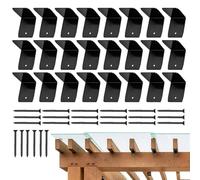 Crochets De Fixation Pour Chevrons - 12 Pièces En Acier Pour Liaisons De s - Support De En Bois Connecteurs De Toiture Noir Quincaillerie Pour Pergola Abri Gazebo Garde-Corps Poutre De Plafond