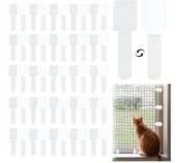 Crochets de fixation pour filet - PZCC - Lot de 50 - Adhérence forte - Sans perçage - Blanc