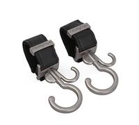 Crochets de fixation pratiques pour poussette - 2 pinces métalliques solides - Crochets de rack suspendus pour suspendre le produit essentiel pour bébé