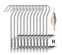 Crochets de Fumage, 12Pcs Inox Crochet à Viande Fumoir pour Suspendre le Poisson Fumé, de la Viande et des Saucisses