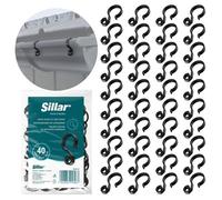 Crochets de Gouttière - SILLAR - 40 PCS - Plastique Noir - Décoration de Noël - Extérieur