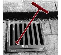 Crochets de Levage Robustes pour Couvercle de Regard en Forme de I, Rouges, avec clé pour Grille de Drainage Utilitaire en Acier pour Un déplacement et Une Traction faciles, Taille Durable d