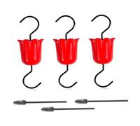 Crochets de mangeoires à Colibri, Garde aux Fourmis pour Le Colibri d'alimentation en carplace fourre Hook avec Accessoire d'oiseau de Brosse pour Oriole extérieur 3sets Rouge, Foule à douves