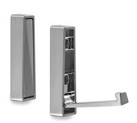 Crochets de montage pliants Bari 80 x 20 x 15 mm chromé mat avec design unique et convexe à l'avant - Crochet de garde-robe pliable de SO-TECH®