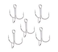 Crochets de pêche 50pcs / lot Black/Gold/Silver Fishing Crochet Matériau en Carbone en Acier Haut Trois Crochets Temps de pêche Outils de Poisson Crochets (Couleur: Argent, Taille: 4)