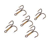 Crochets de pêche 50pcs / lot Black/Gold/Silver Fishing Crochet Matériau en Carbone en Acier Haut Trois Crochets Temps de pêche Outils de Poisson Crochets (Couleur: Argent, Taille: 4)