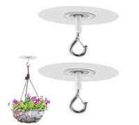 Crochets De Plafond Autocollants Avec Sécurité Sans Perçage, Lot de 2 Crochets Adhésifs Non Poreux Pour Plafond, Crochet Pour Plafonds Permettant D'accrocher Des Objets Décoratifs Luminaires