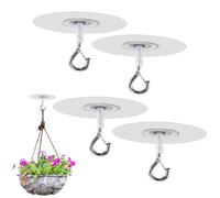 Crochets De Plafond Autocollants Avec Sécurité Sans Perçage, Lot de 4 Crochets Adhésifs Non Poreux Pour Plafond, Crochet Pour Plafonds Permettant D'accrocher Des Objets Décoratifs Luminaires