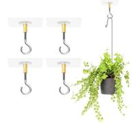 Crochets de plafond autocollants - SVATV - 4 pièces - Transparent - Sans perçage - PVC et acier inoxydable