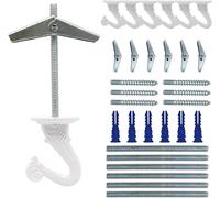 Crochets de plafond pour plantes suspendues-6 crochets blancs pour suspendre des paniers d'extérieur ou d'intérieur-Crochet swag pour plafond avec crochets à bascule pour suspensions,