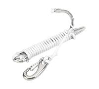 Crochets de plongée Crochet à Double récif en Acier Inoxydable avec Longe de Bobine en Spirale pour activités sous-Marines Diverses de sécurité Forte Corrosion Corrosion Rope en (Blanc)