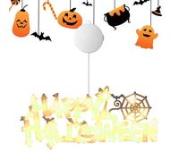 Crochets de porte d'Halloween heureux - Décorations murales de porte de fenêtre éclairées par LED, suspensions de porte d'Halloween avec lumières | Signe d'Halloween heureux, accessoire de porte