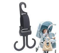 Crochets de poussette - Crochets doubles pour siège de voiture - Cintres rotatifs antidérapants polyvalents pour siège de siège pour animal domestique, couffin en fauteuil roulant